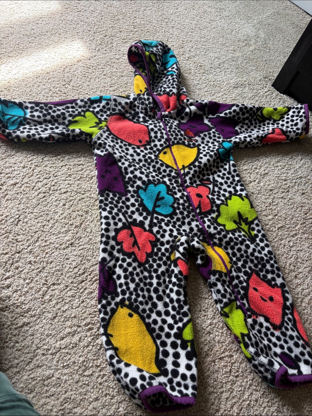 Burton Kids Fleece One-Piece in Yellow, Teal, Purple, Red, Green